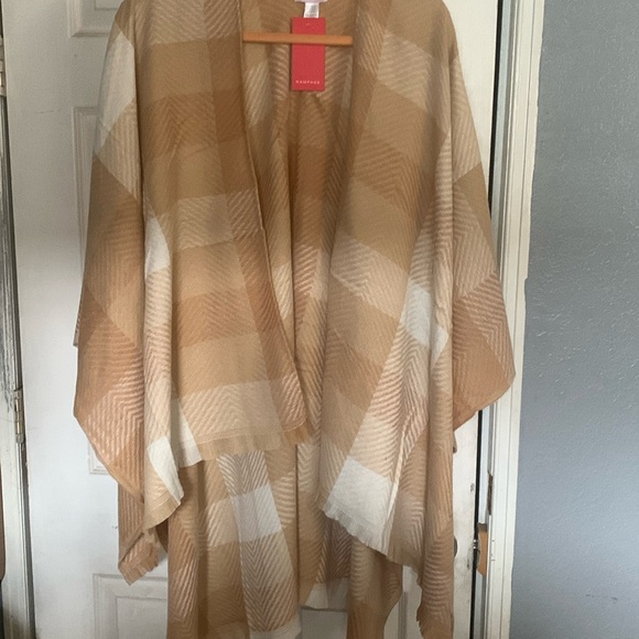 Jackets & Blazers - NWT light  weight Ruana wrap cape neutral colors